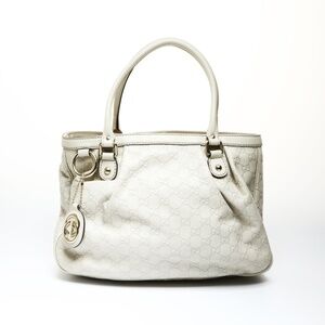 GUCCI White Leather Shoulder Bag